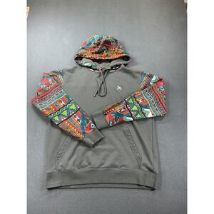 Hooey Hoodie Mens Medium Gray Aztec Sleeves Western Pullover Kangaroo Pocket
